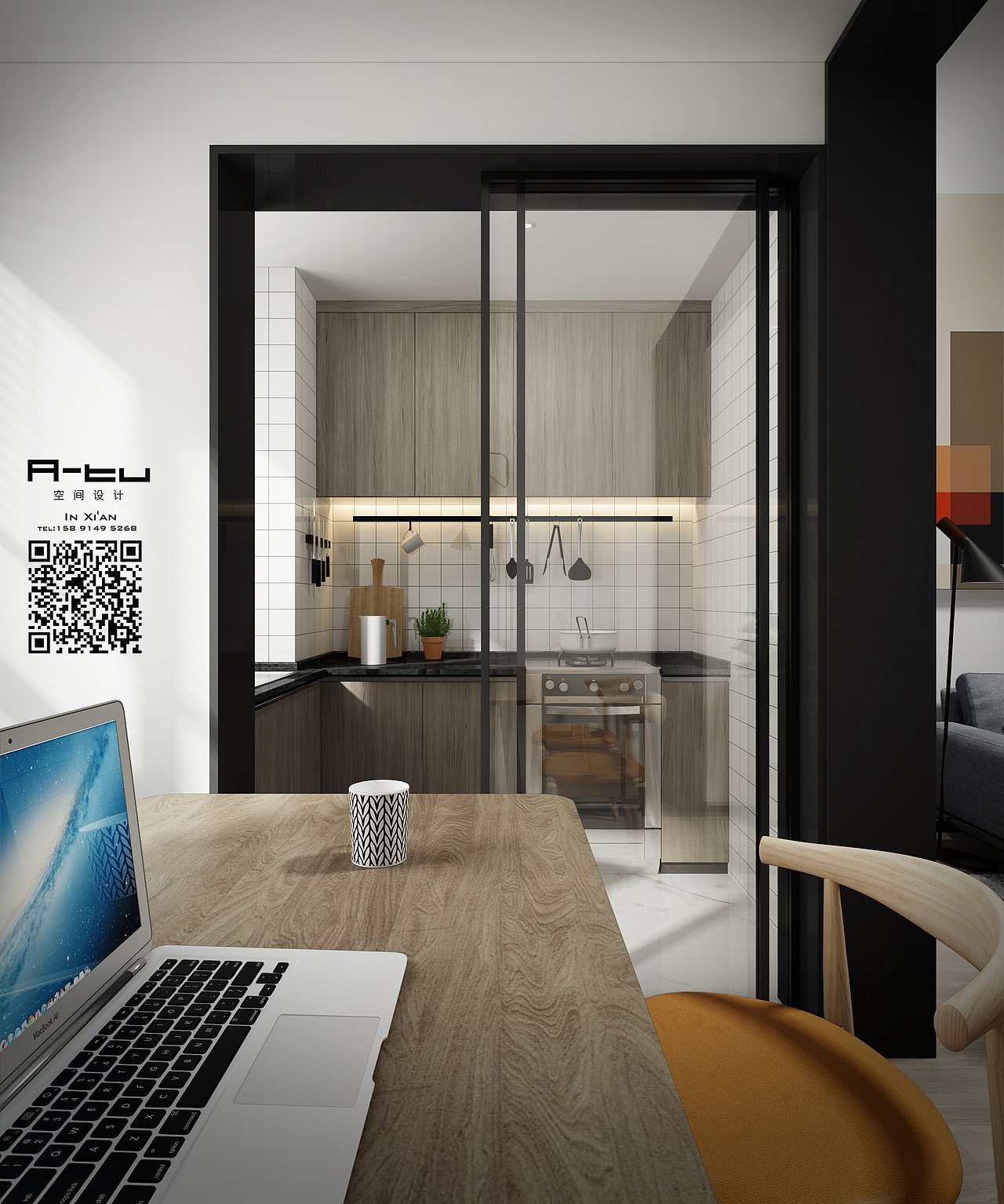 厨房，灶具的选择使用集成灶。给吊柜释放出更多的收纳空间。