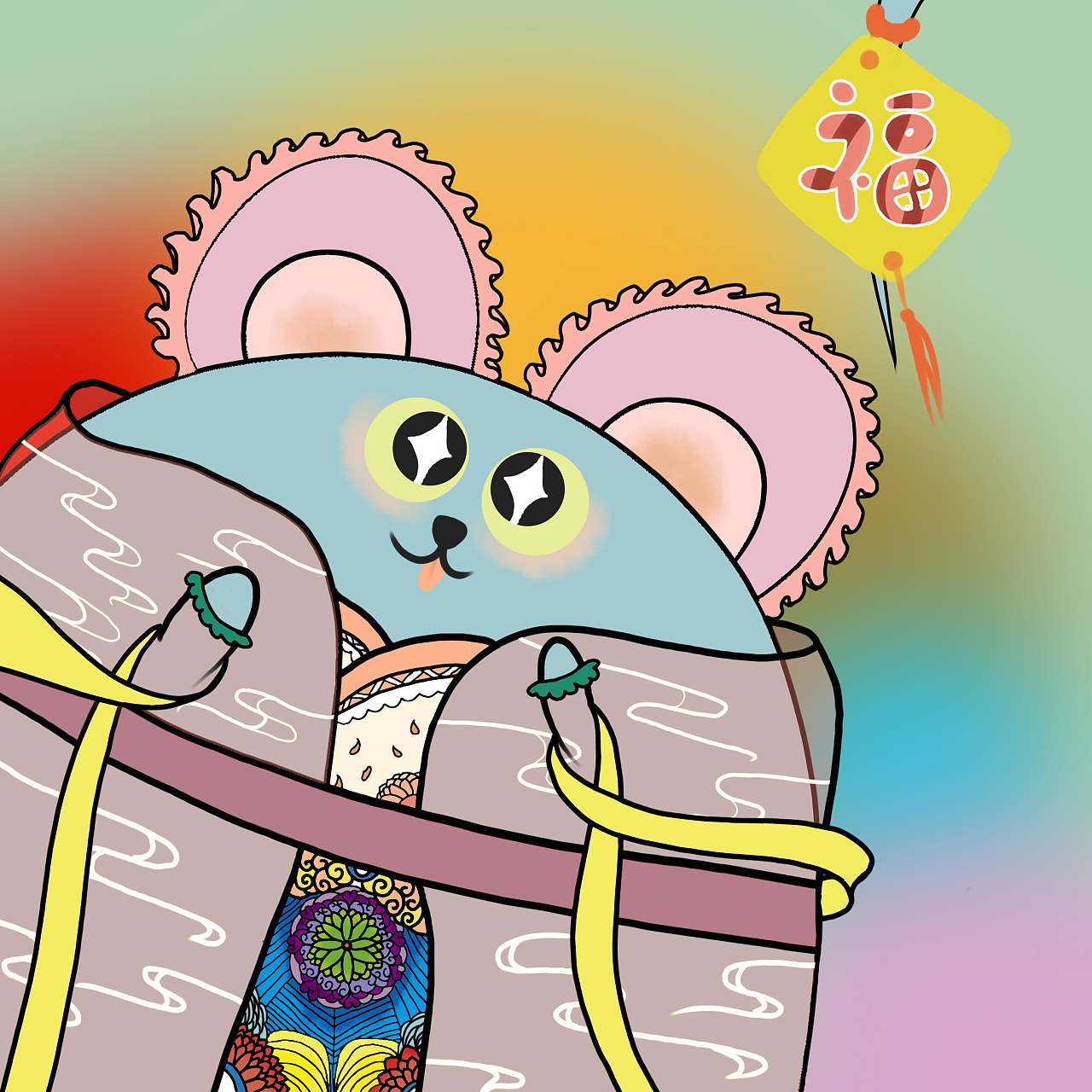 过新年,送福鼠|动漫|绘本|谢小羊的小仙女 - 原创作品 - 站酷 (zcool)