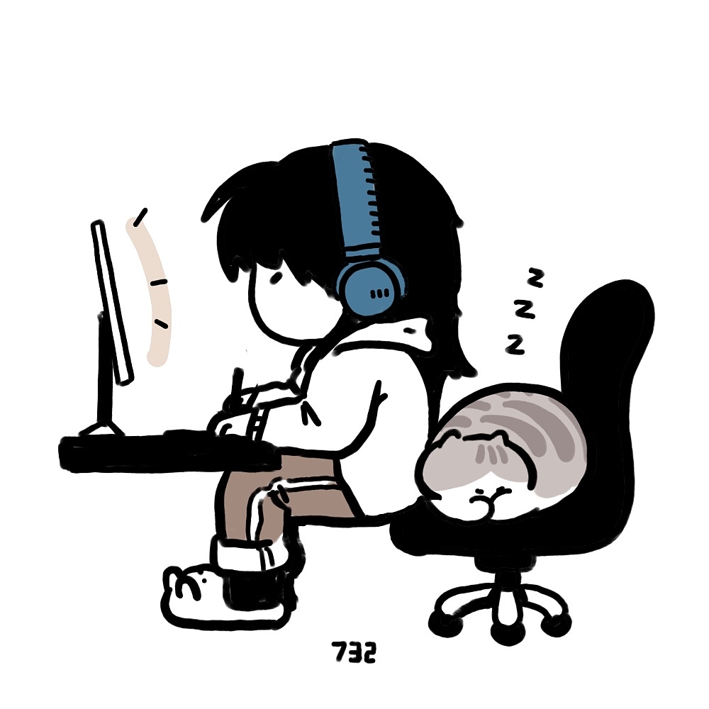 天冷了，身上容易长猫 （一组日常插画分享）（图ZMTgwNDI3Njk2） - 创作习作 - 站酷设计师瞿三原创素材 - 站酷ZCOOL