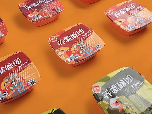 荞歌碗团包装设计 方便食品包装设计