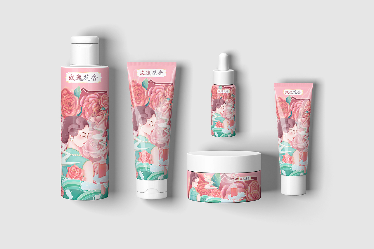 护肤品包装设计（图ZMzE5MDIzMTY0） - 商业插画 - 站酷设计师插画师圆阿圆原创素材 - 站酷ZCOOL