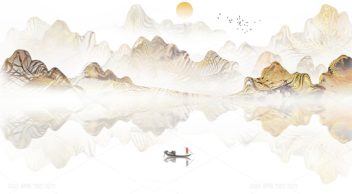 金色鎏金山水画（图ZMjczNjQ5MDUy） - 商业插画 - 站酷设计师心灵艺坊原创素材 - 站酷ZCOOL