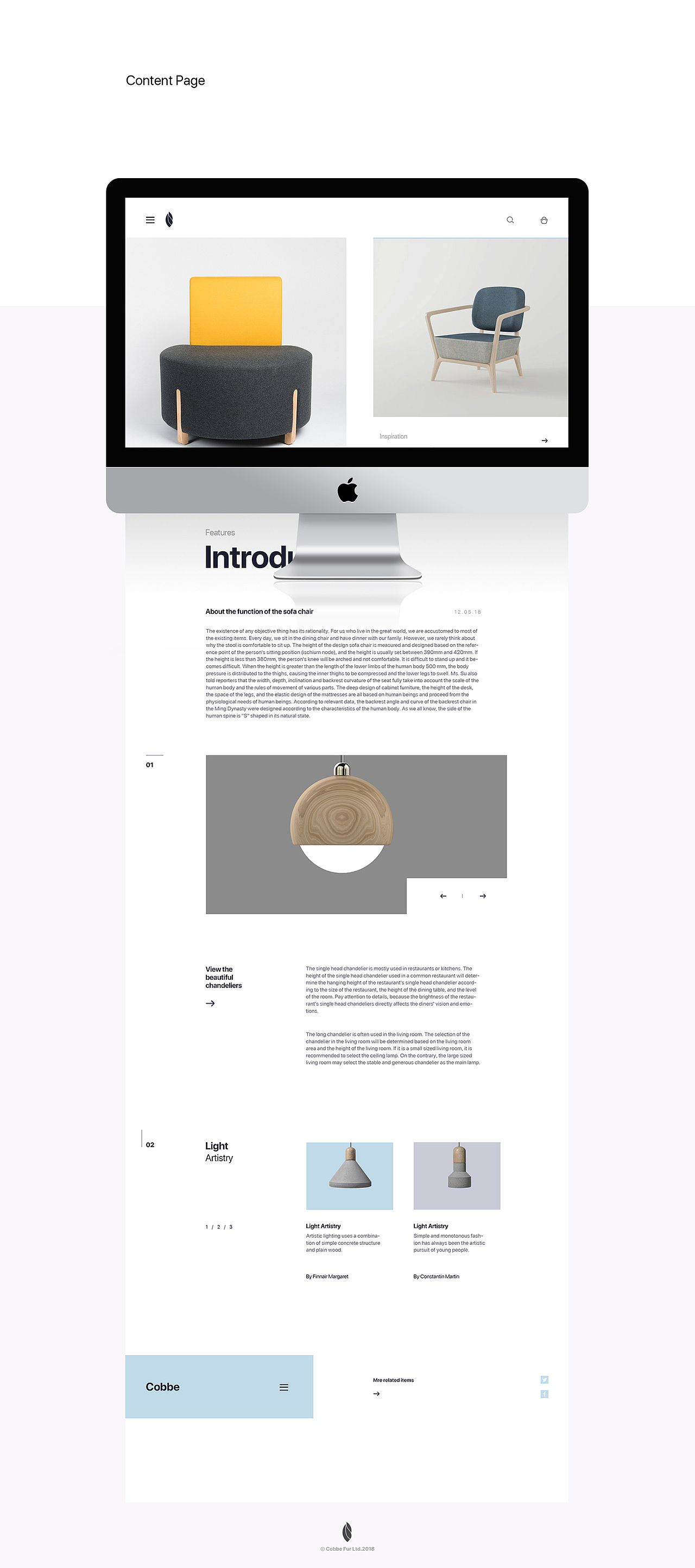 Cobbe 家具&家居官网首页设计Web&ipads Show details