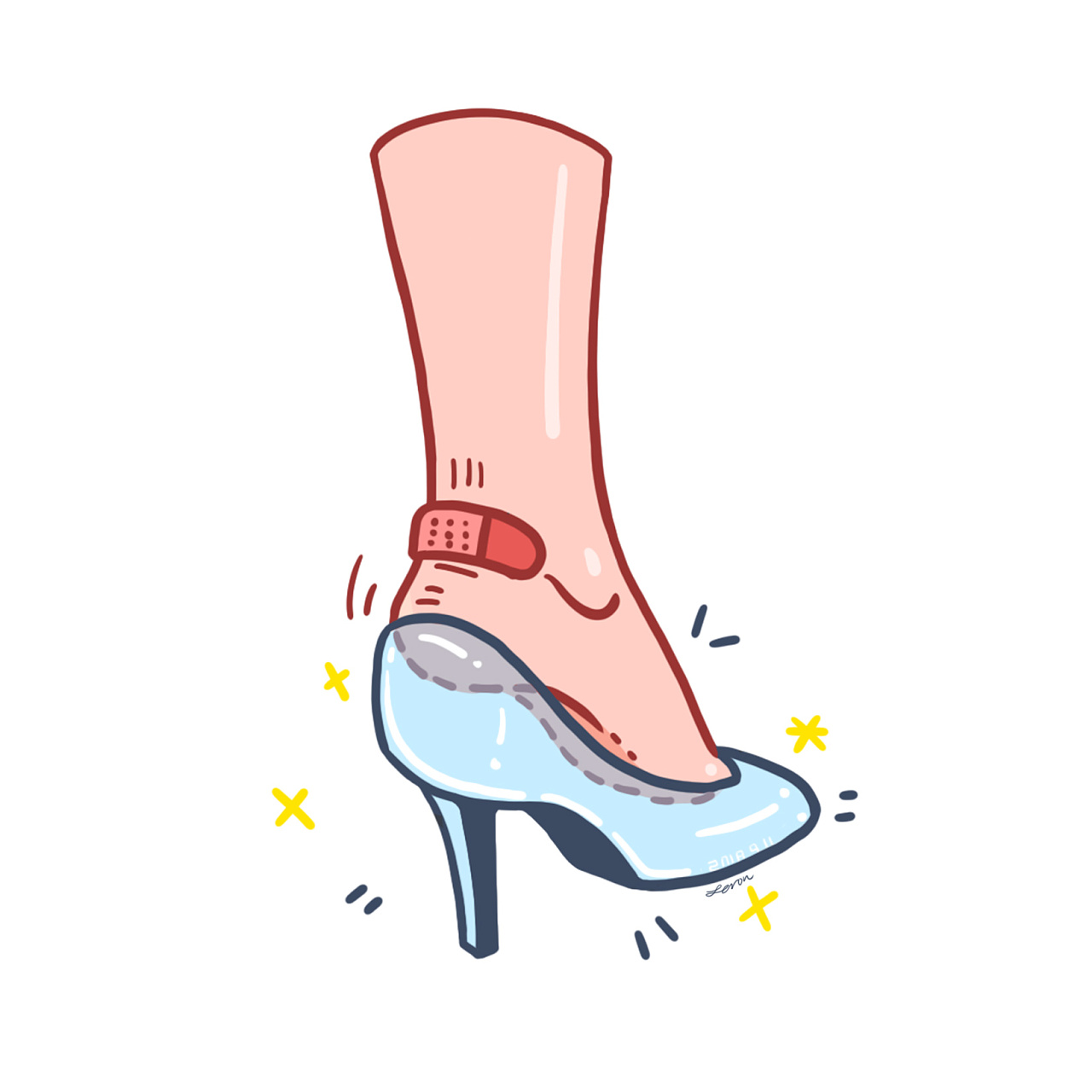 涂鸦插画-西瓜籽&灰姑娘的jio