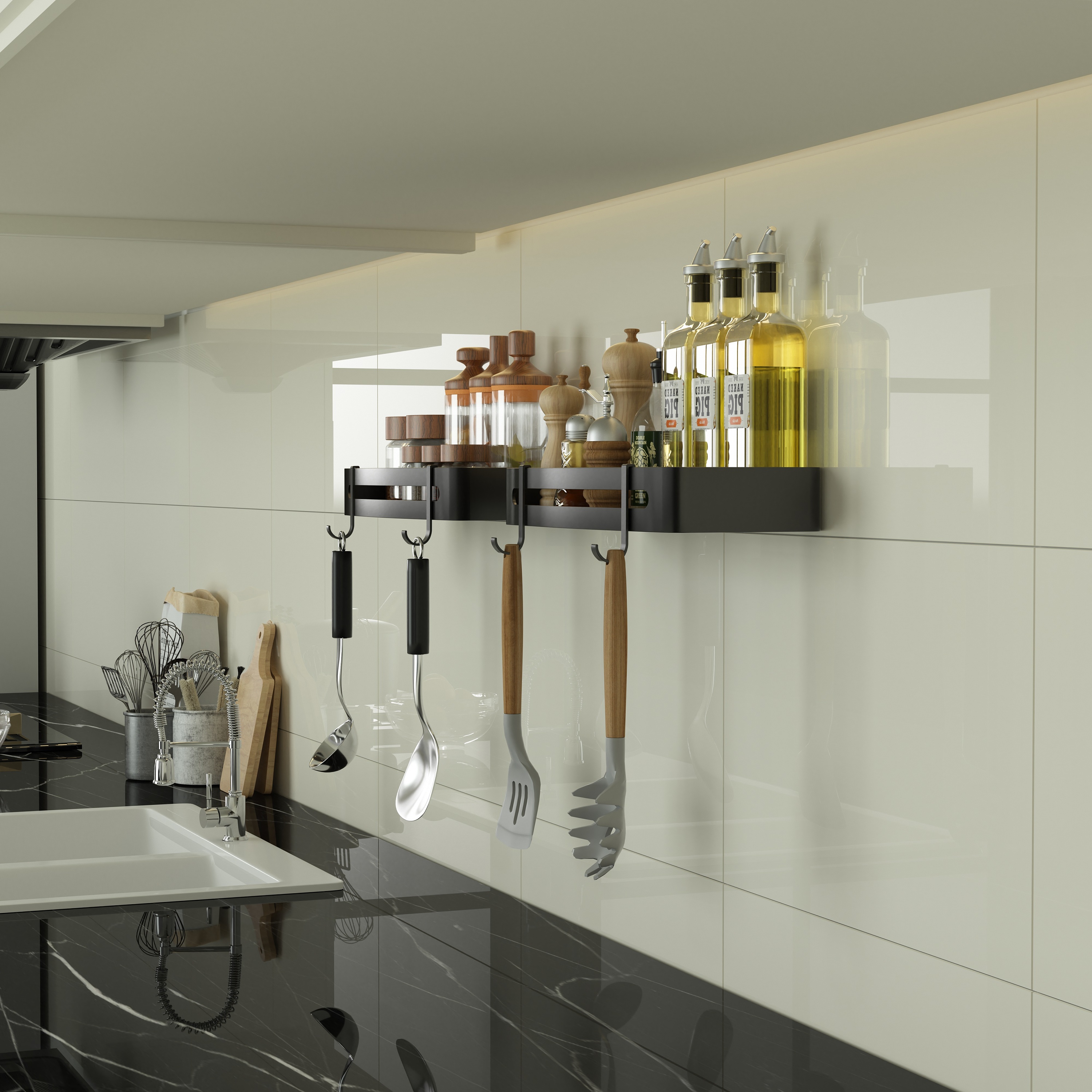C4D厨房置物架渲染图厨具3D视频_德艺不忘形-站酷ZCOOL