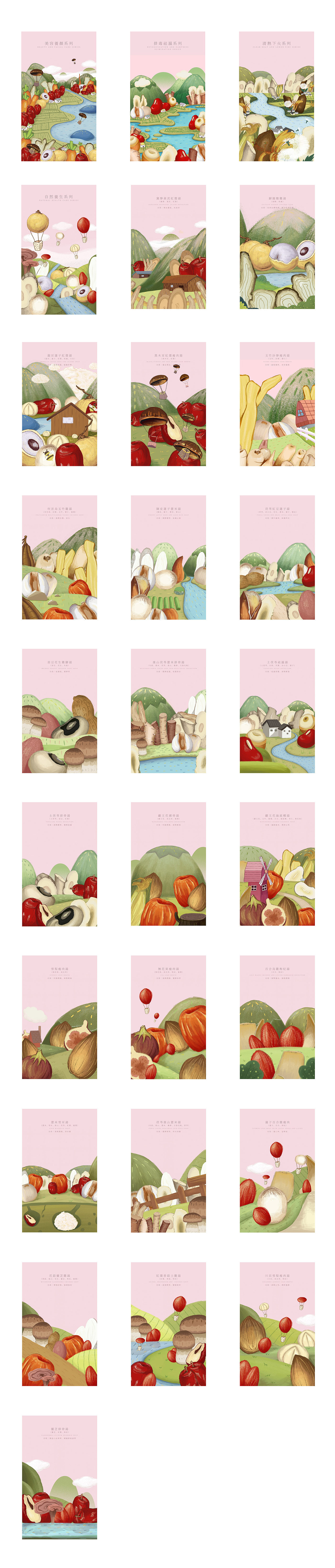 中药汤料插画包装设计-毕设-一城汤集