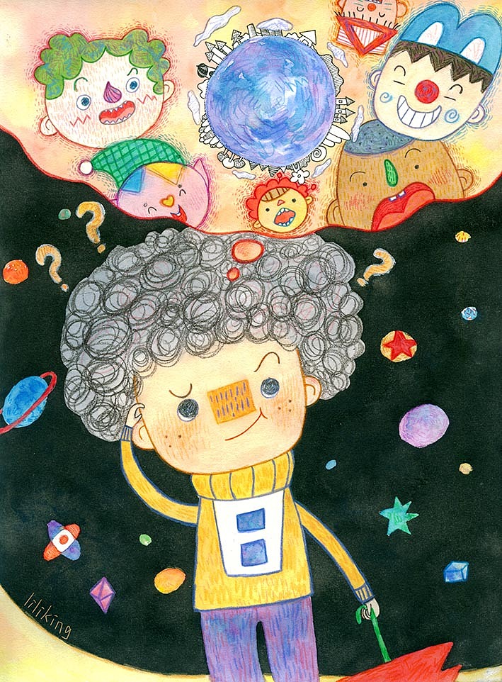 来自星星的小孩（图ZMzY2NjkxMjA=） - 儿童插画 - 站酷设计师An_Fangyi原创素材 - 站酷ZCOOL