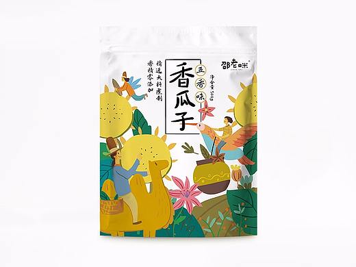 邵老咪瓜子包装插画