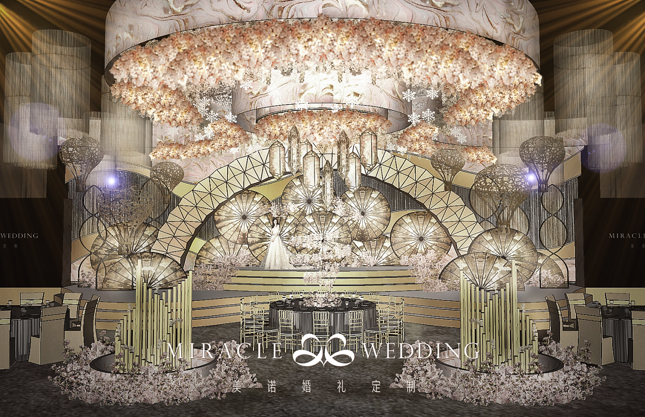 婚禮宴會設(shè)計作品—《夢以千尋》（圖ZMTQ0NjE4MjA0） - 舞臺美術(shù) - 站酷設(shè)計師宴會設(shè)計師云龍原創(chuàng)素材 - 站酷ZCOOL