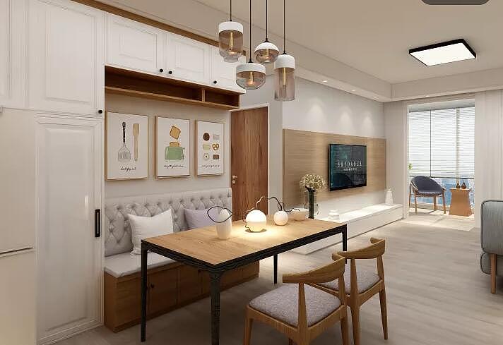 明天世纪89平装修效果图现代北欧风格超美超舒服