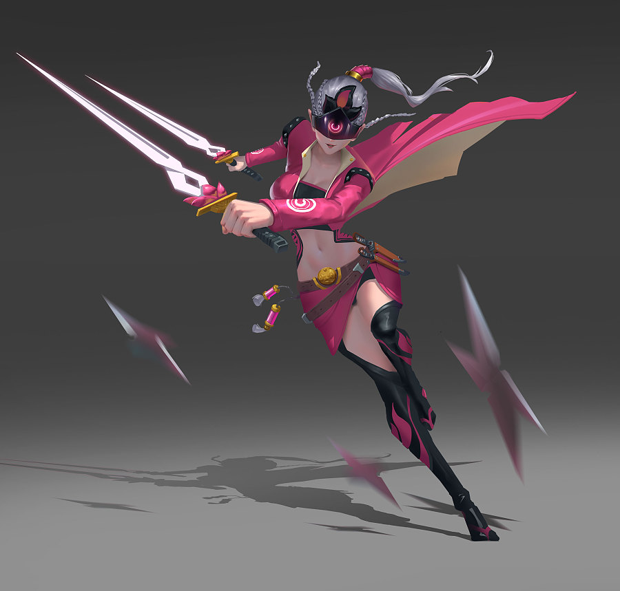 一个项目立绘和插画 女刺客