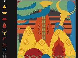 湖南凤凰元素展板