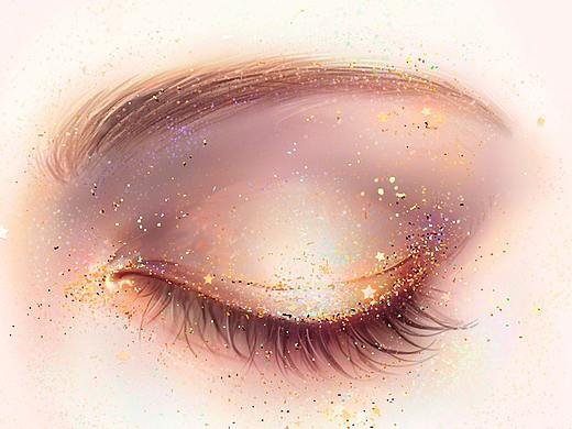闪亮亮的星星眼妆