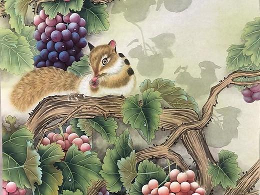 画家王振兴工笔葡萄