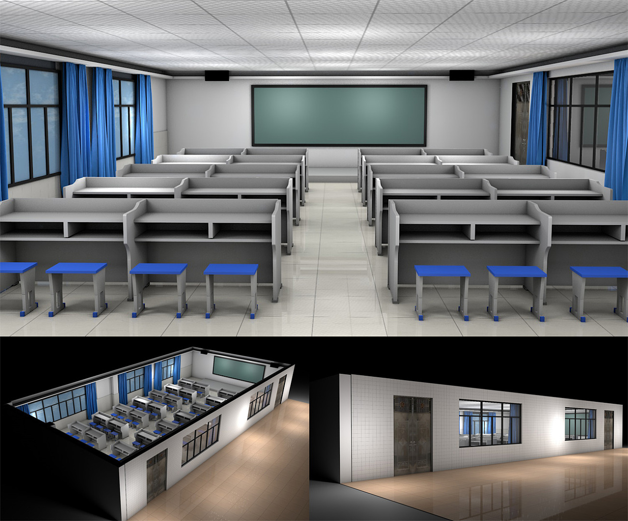c4d教室效果图|三维|建筑/空间|3d设计师joy - 原创作品 - 站酷