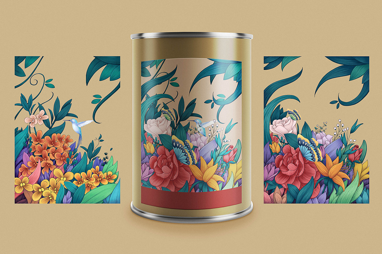 花茶包装插画