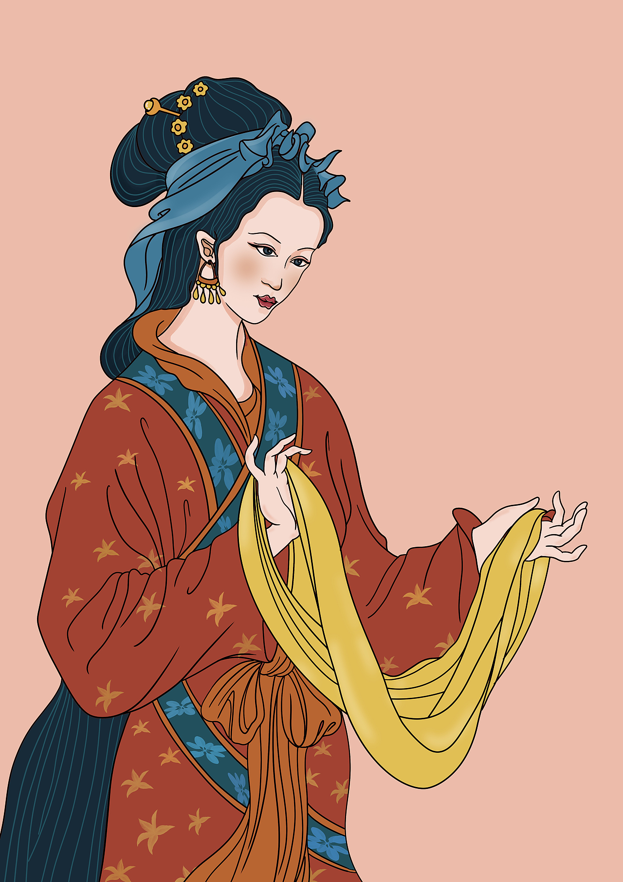 经典之美—碧生源包装设计四大美女系列产品|插画|商业插画|乖摸摸头