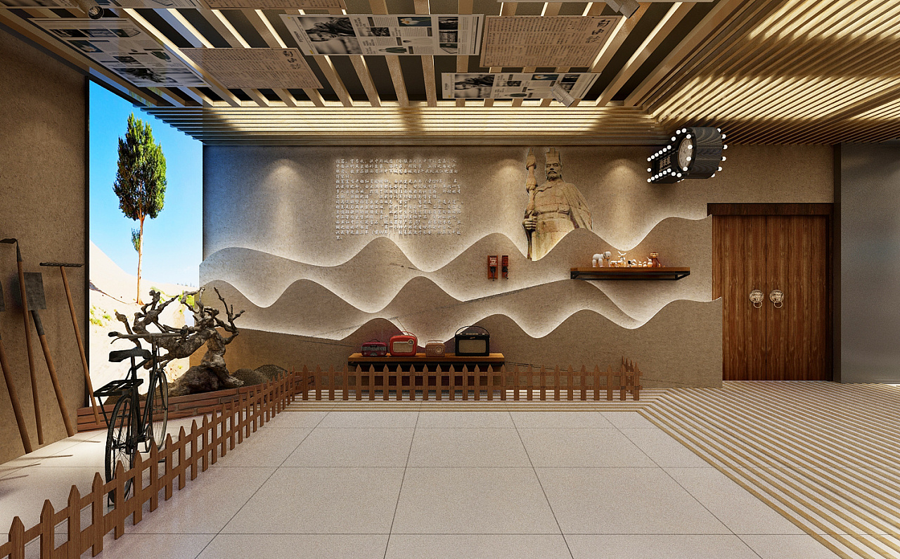 实木文化墙背景墙装饰效果图|空间|家装设计|攻城狮YJ - 原创作品 - 站酷 (ZCOOL)