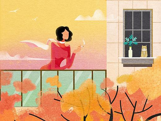 秋季的節(jié)氣插畫（個人主頁-ZNDUzMTk1MjA=） - 商業(yè)插畫 - 站酷設計師荔枝靜原創(chuàng)素材 - 站酷ZCOOL