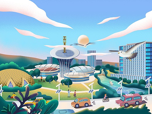 2019年中电光谷日历插画