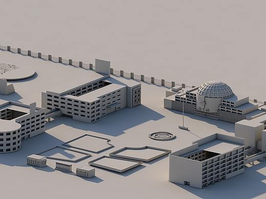 常州工学院巫山路校区lowpoly建模渲染