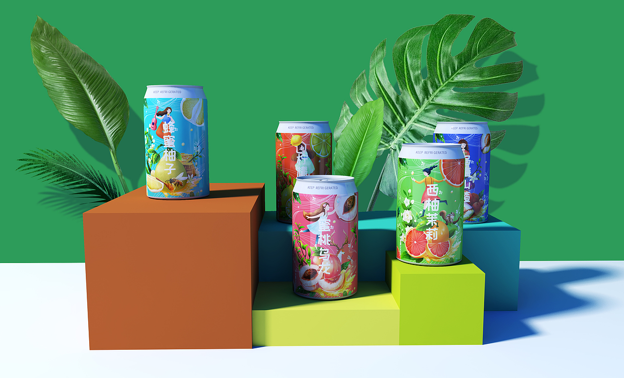 五款水果茶饮料一系列包装设计(图ZMTg0MDI2Mzcy) - 商业插画 - 站酷设计师浪成仙原创素材 - 站酷ZCOOL