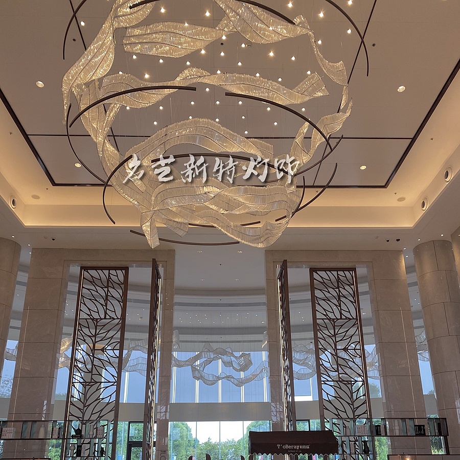 酒店大堂吊灯 艺术造型飘带吊灯定制 名艺新特灯饰（图ZMjIwODE1NTA4） - 家装设计 - 站酷设计师明古灯饰定制图库原创素材 - 站酷ZCOOL