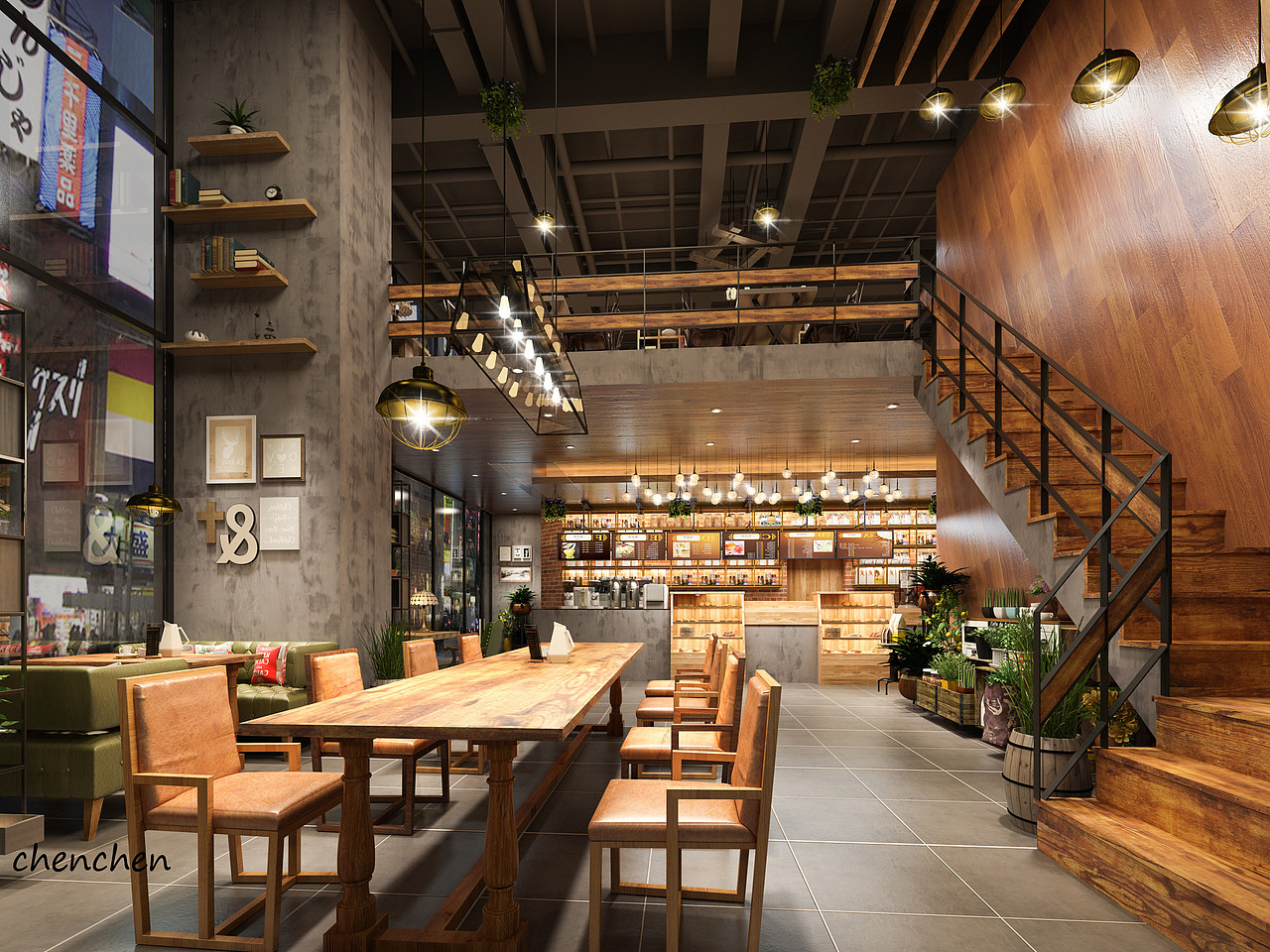 星夜设计//工装//现代咖啡店