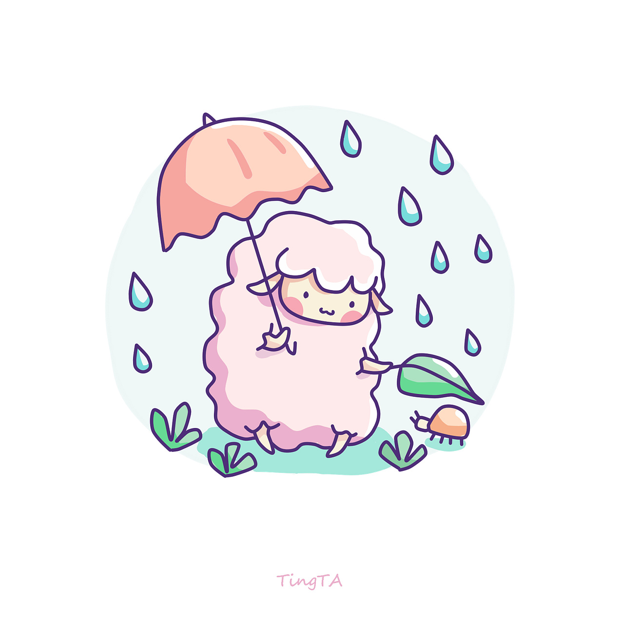 小羊咩咩|插画|商业插画|雨木岛 - 原创作品 - 站酷 (zcool)