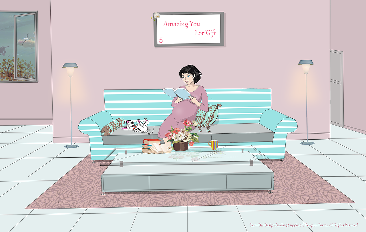美式《待孕的妈妈》插画系列