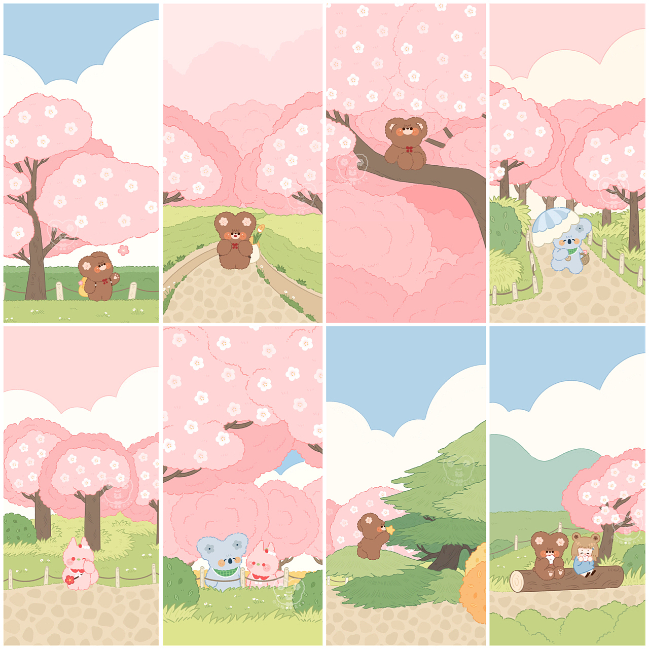 《春日浪漫》系列（图ZMjU1MzQwNjQ0） - 创作习作 - 站酷设计师湯猫丸子原创素材 - 站酷ZCOOL