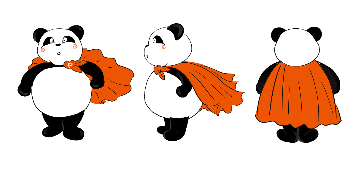 呆萌熊猫三视图