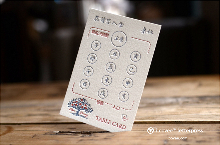 桌位卡,可以用水彩在上面画出所在的桌位