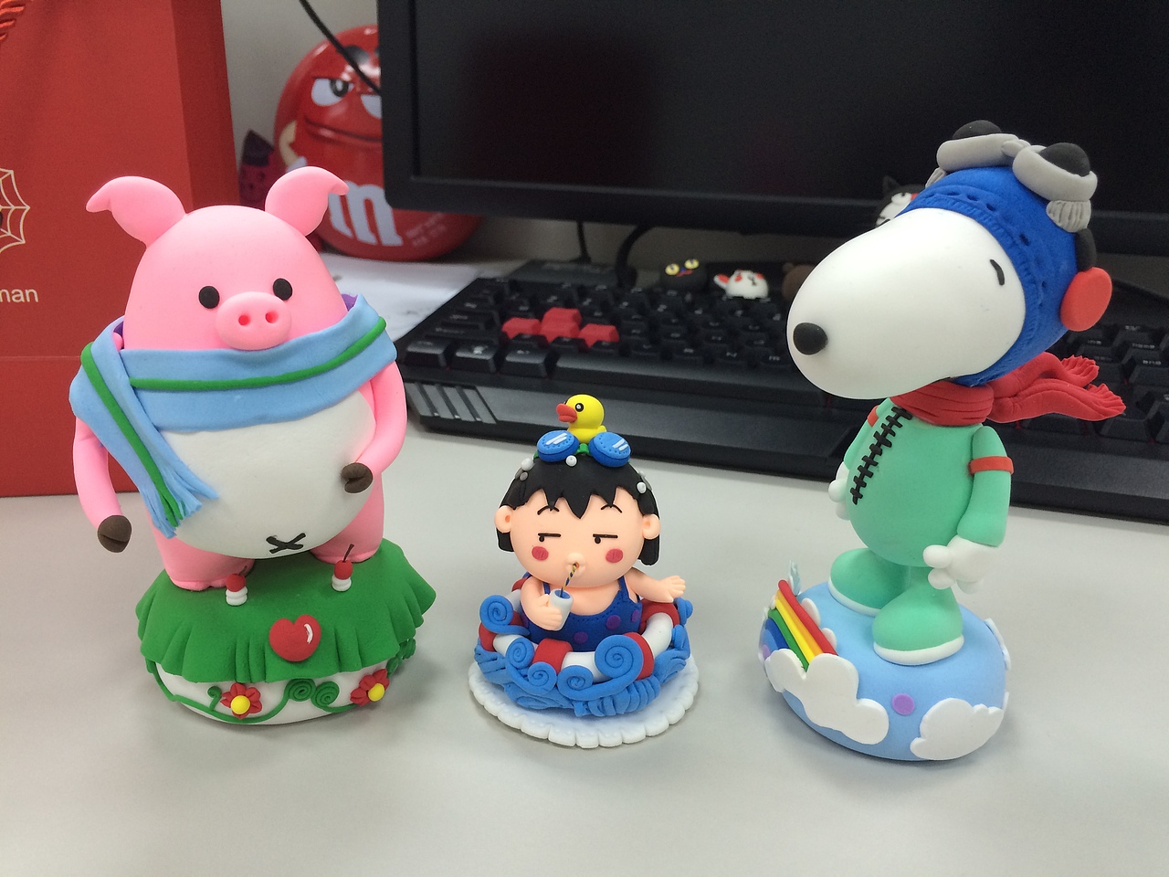 纸粘土，SNOOPY,戴围巾的小猪，summer樱桃小丸子（图ZMjk0MTcxNjQ=） - 手办/模玩 - 站酷设计师why兔原创素材 - 站酷ZCOOL
