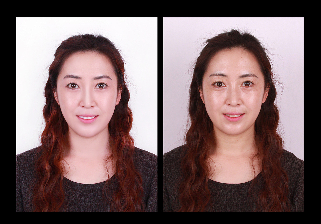 最美证件照拍摄原图和修图对吧照片