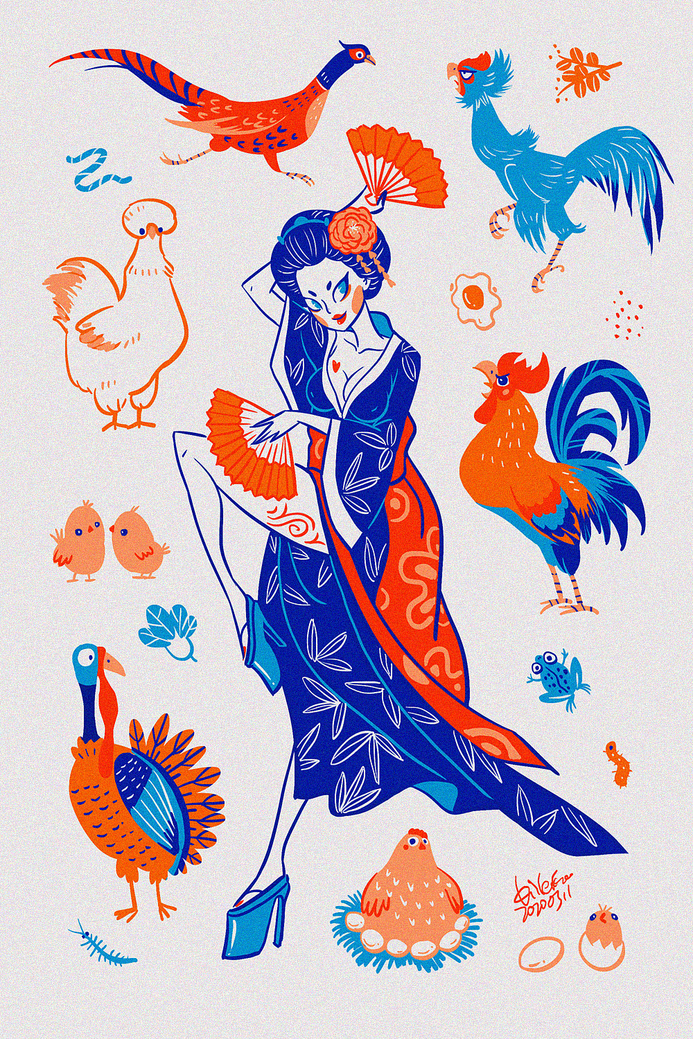 十二生肖平铺插画（图ZMjAwNjIwOTA0） - 创作习作 - 站酷设计师killerkoo原创素材 - 站酷ZCOOL