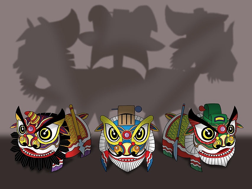 岭南狮魂~点头醒狮纸模型