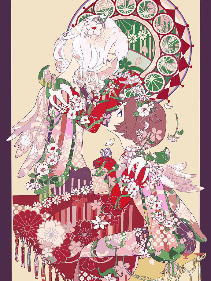 插画丨绘画丨美少女装饰风格插画（图ZMjAwNTk5NzU2） - 创作习作 - 站酷设计师CGWANG王氏教育原创素材 - 站酷ZCOOL