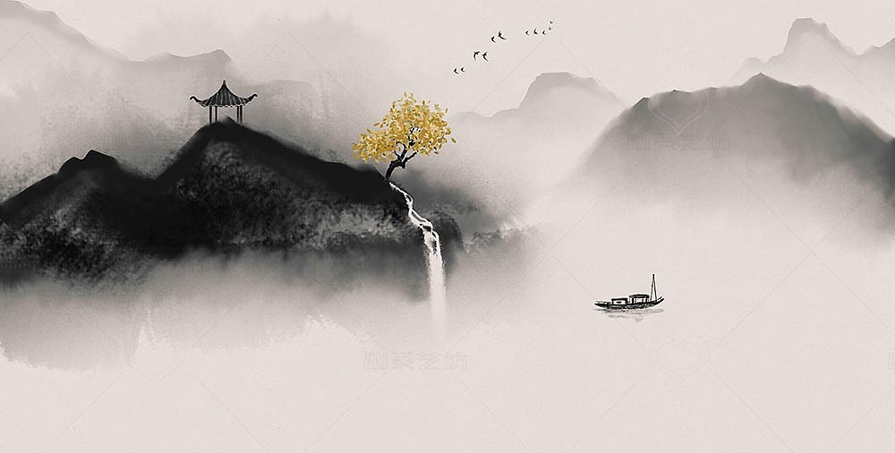 淡雅山水（图ZMjcwMTA3NzI4） - 商业插画 - 站酷设计师心灵艺坊原创素材 - 站酷ZCOOL