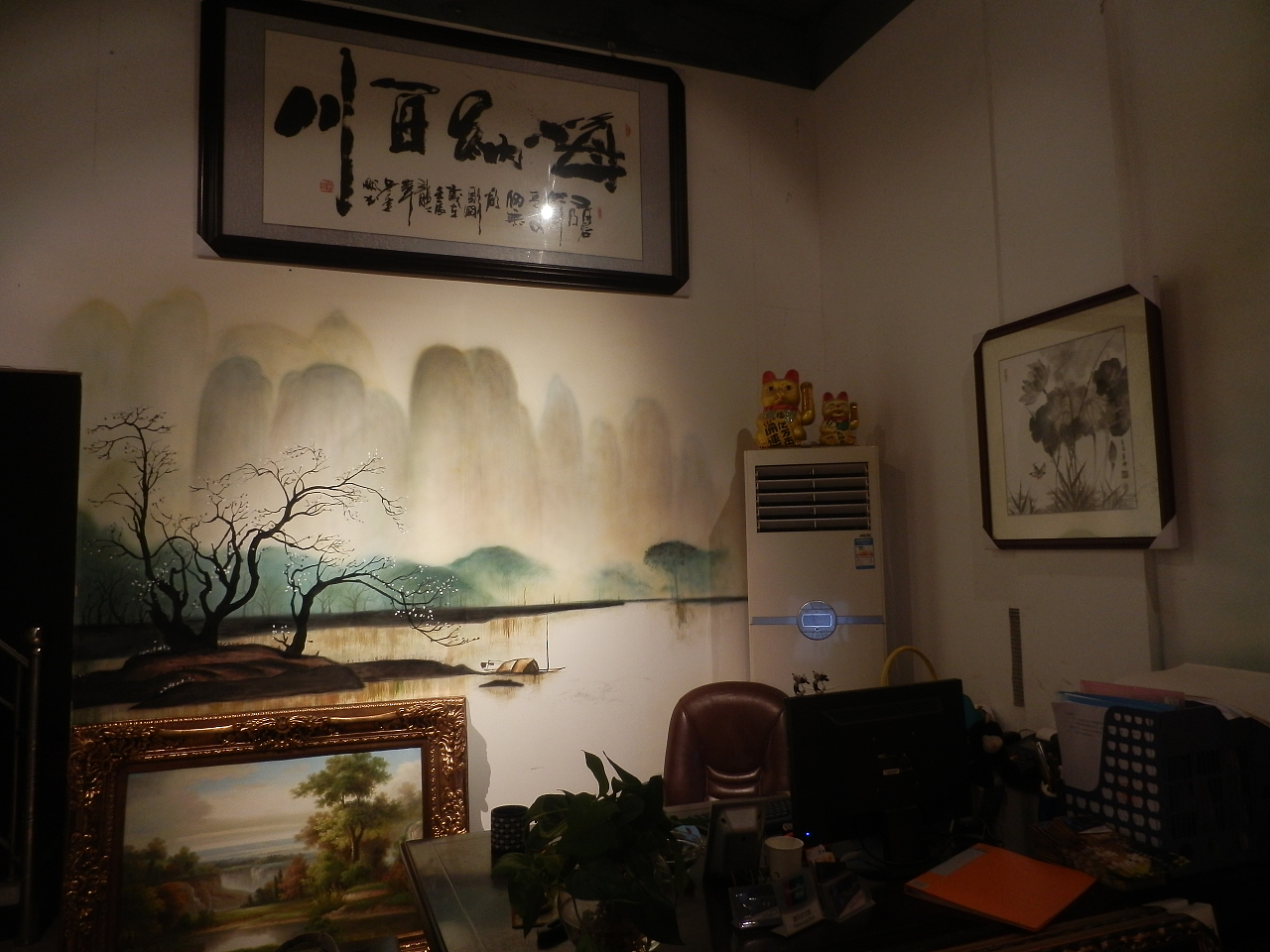 水墨风景|其他|墙绘/立体画|懿轩手绘墙 - 原创作品 - 站酷 (zcool)