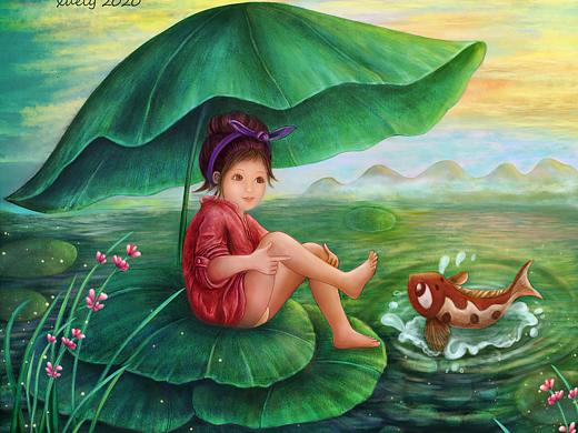 与动物和谐相处的小朋友