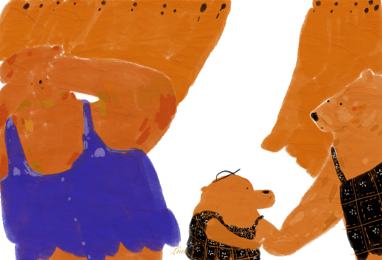 蓝橙熊|插画|儿童插画|梁柠檬梁柠檬 - 原创作品 - 站酷 (zcool)