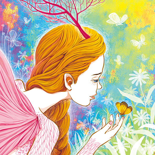 森林公主系列插画 加一绘画步骤分解