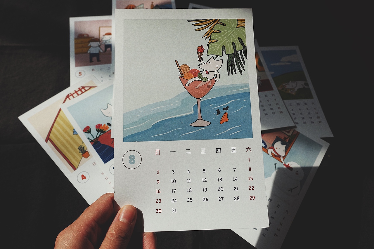 2020月历 ——“不狸的日常”系列插画月历