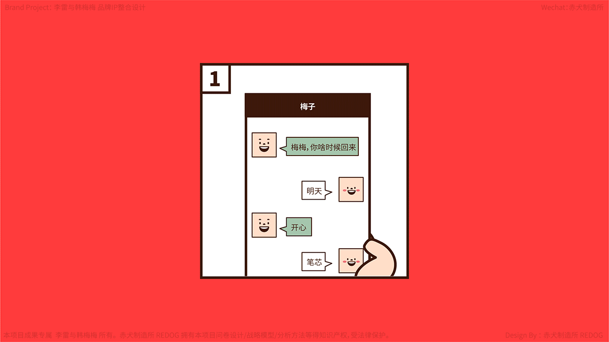 李雷与韩梅梅-内容产出-四格漫画故事创作
<br>用四格漫画这种低成本的却高效的内容传播更容易让消费者解读IP的故事;