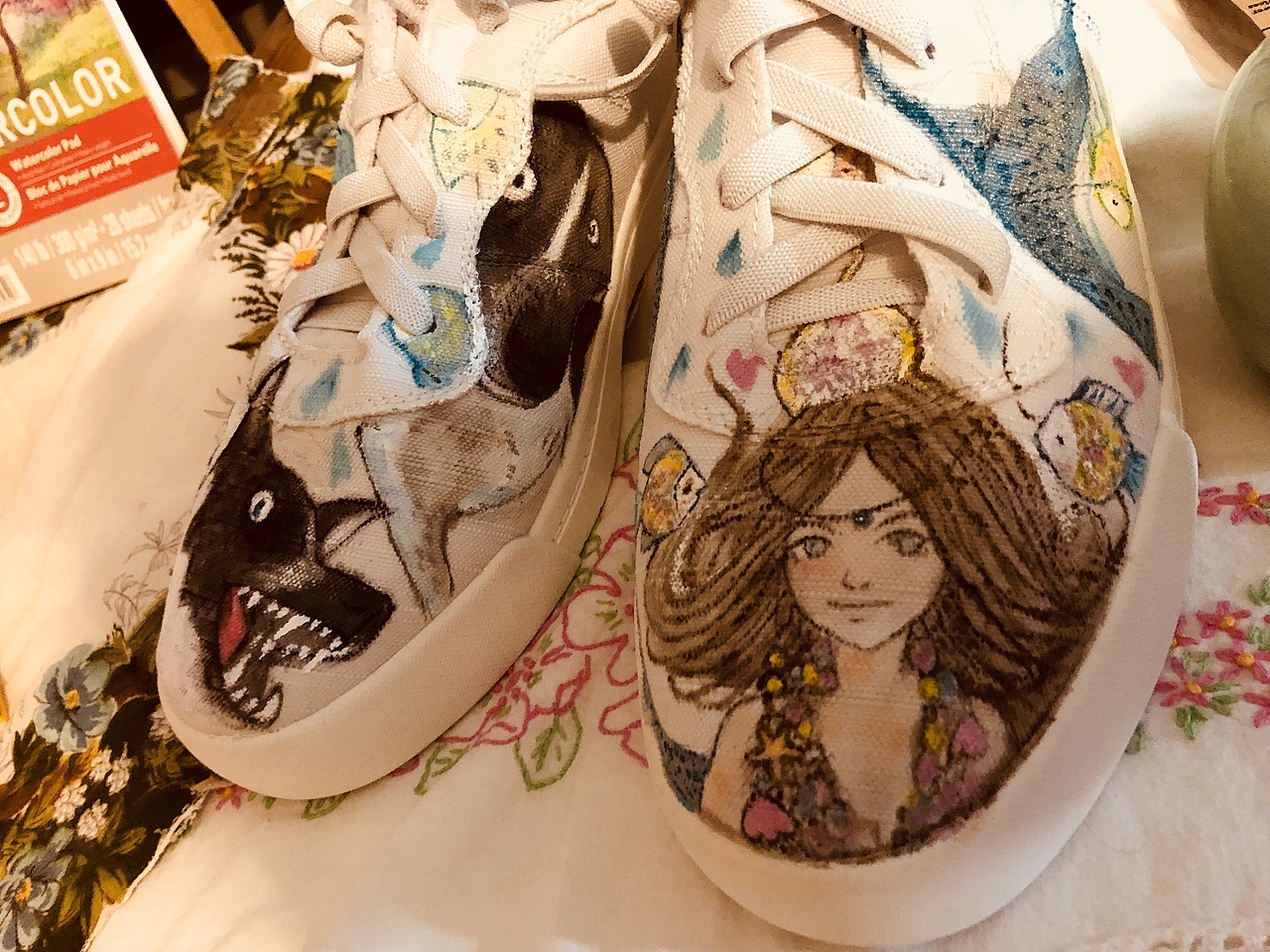 最近一个月画的手绘鞋