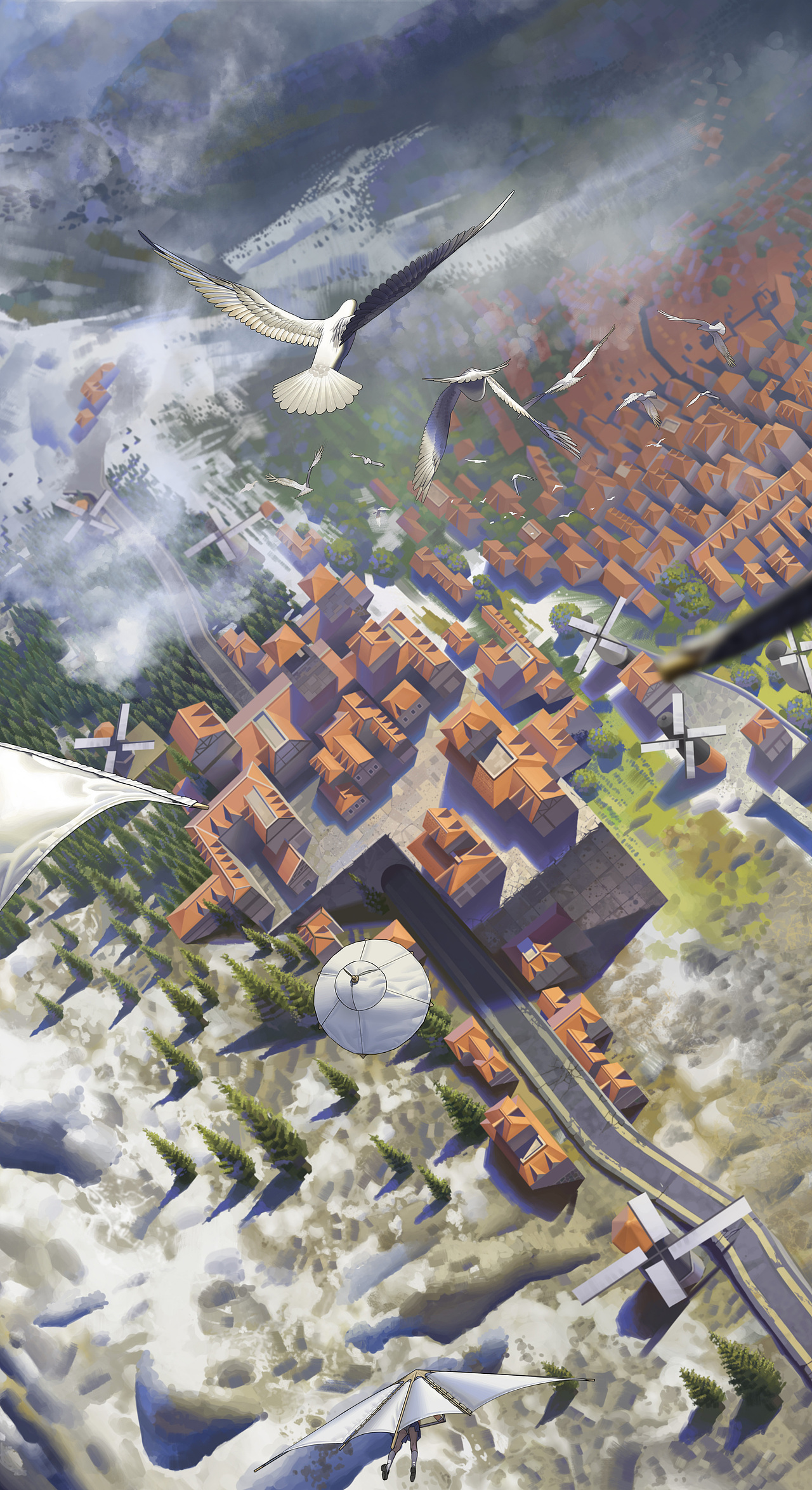 乘风而起（图ZMjczNzE3NDY0） - 商业插画 - 站酷设计师放风筝的单车原创素材 - 站酷ZCOOL