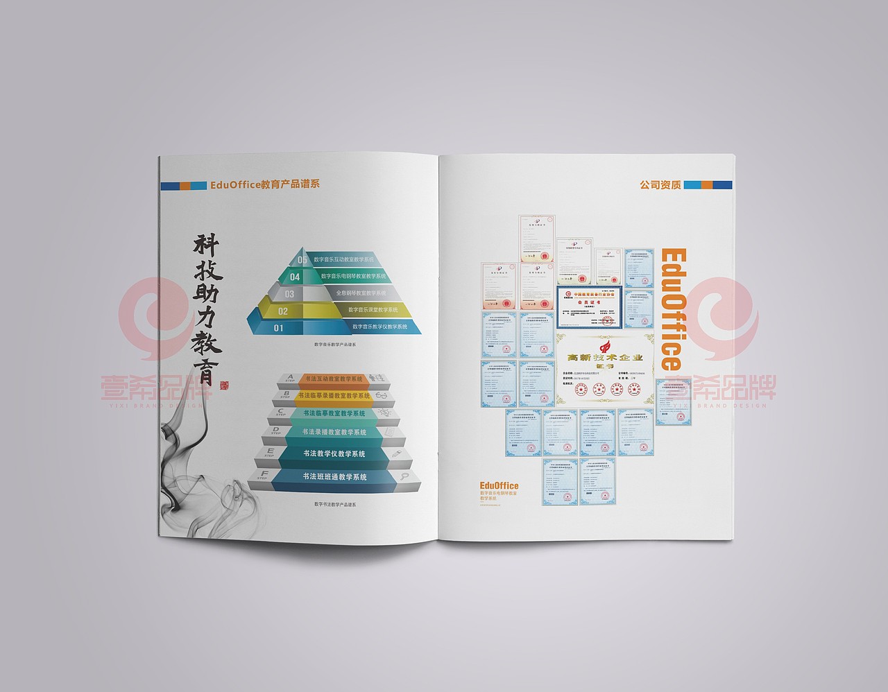 一希品牌设计-电钢琴教室教学系统宣传册画册设计