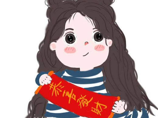 插畫頭像手繪可愛女生恭喜發(fā)財(cái)（個(gè)人主頁(yè)-ZNTAzMTM1MDg=） - 藝術(shù)插畫 - 站酷設(shè)計(jì)師黃桃小姐原創(chuàng)素材 - 站酷ZCOOL