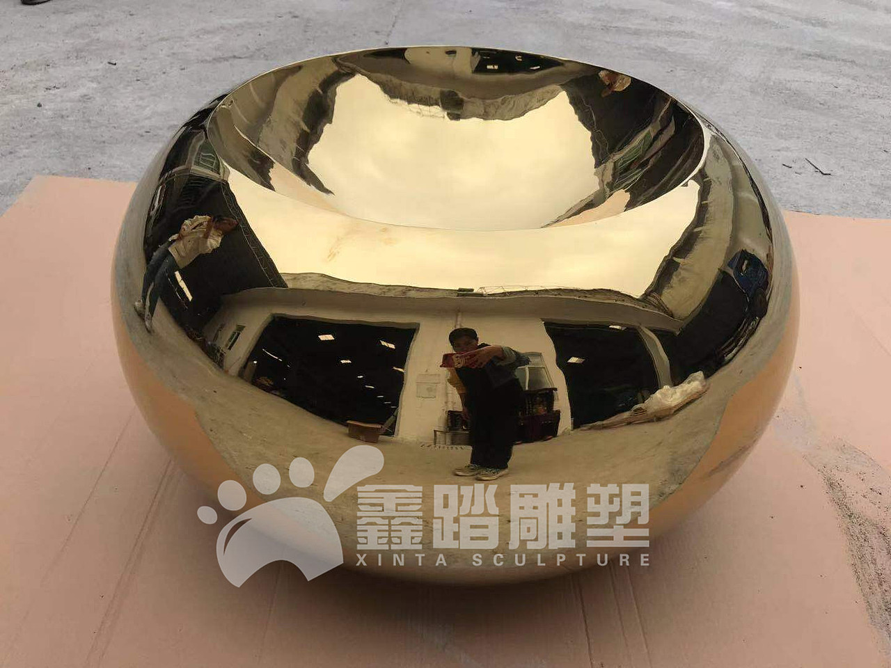 镜面钛金弧形不锈钢水钵